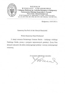 Dziekan Wydziału Lekarskiego - prof. dr hab. Henryk Kaźmierczak