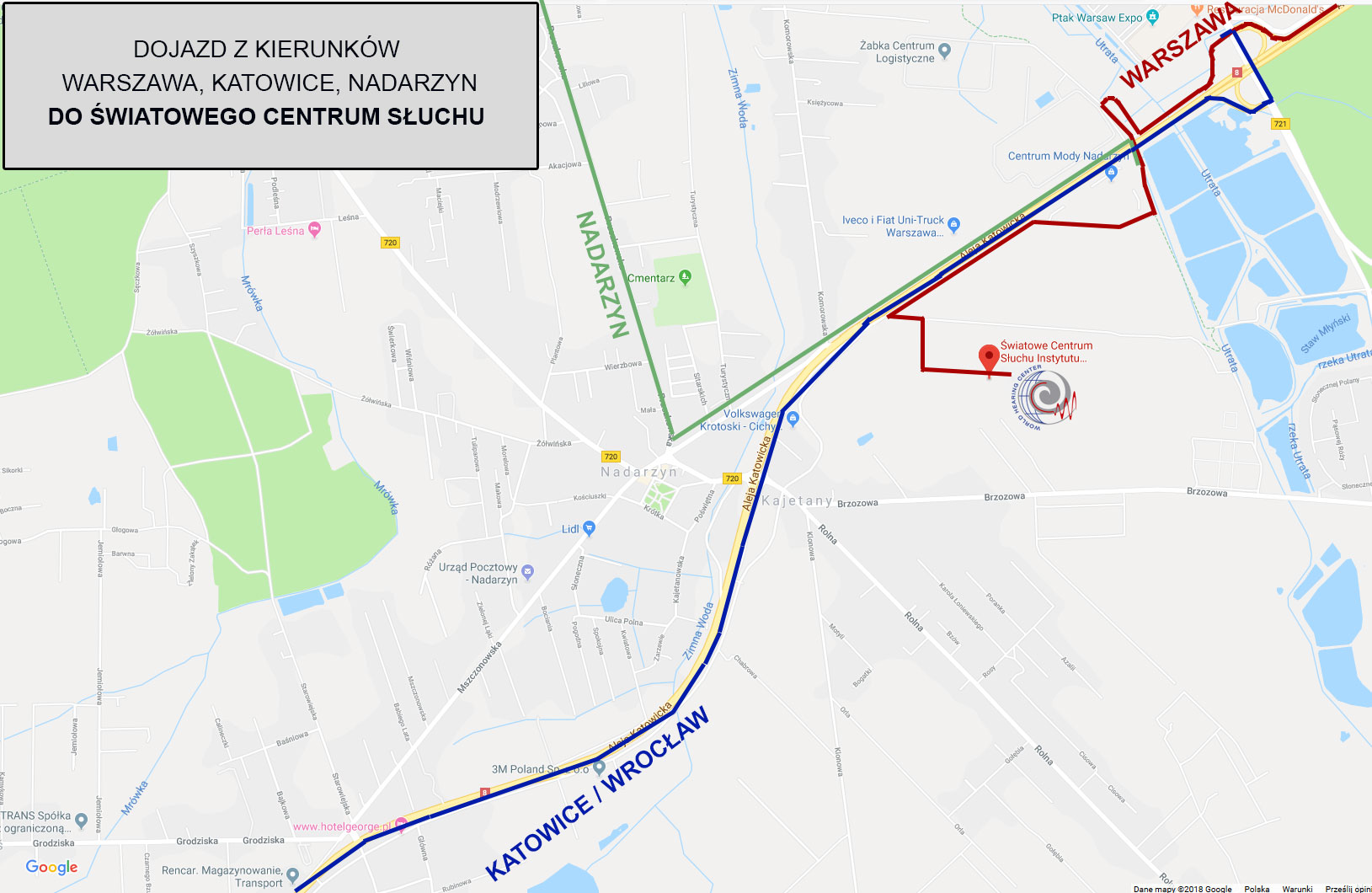 mapa dojazd org mapa dojazdu Światowe Centrum Słuchu. Dyrektor: profesor Henryk 